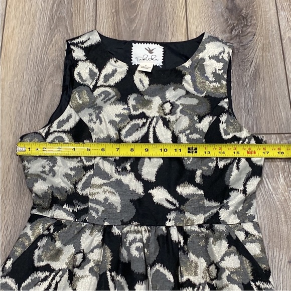 ANTHROPOLOGIE TABITHA Black Gold Floral A-Line Dress Lined w/ Pockets Sz 6 - Picture 11 of 16